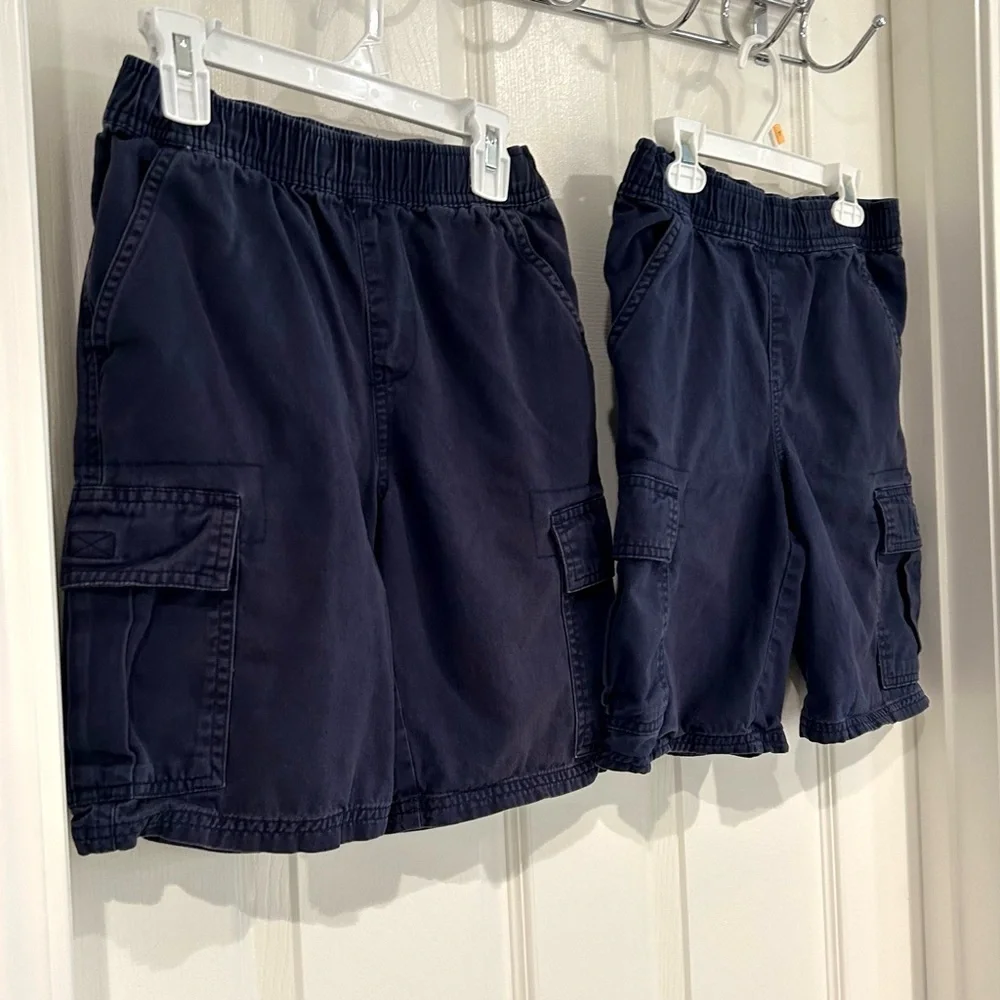 The Children's Place Boys Navy Blue Cargo Shorts Sz 10 Pull On Adjustable Waist